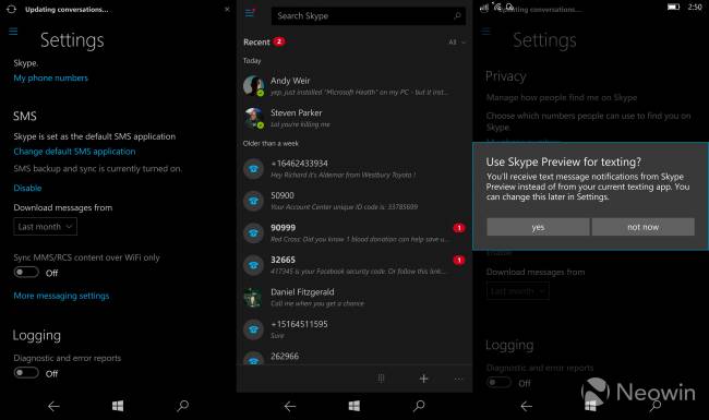 В Skype Preview уже тестируют отправку SMS