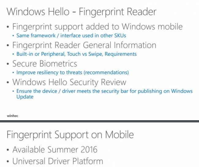 Windows 10 Mobile научат читать отпечатки пальцев